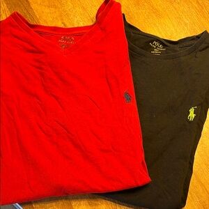 Polo by Ralph Lauren Red and Black Short Sleeve Tees